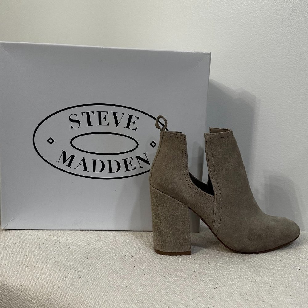 Steve Madden Naomi Taupe Suede Cutout Bootie